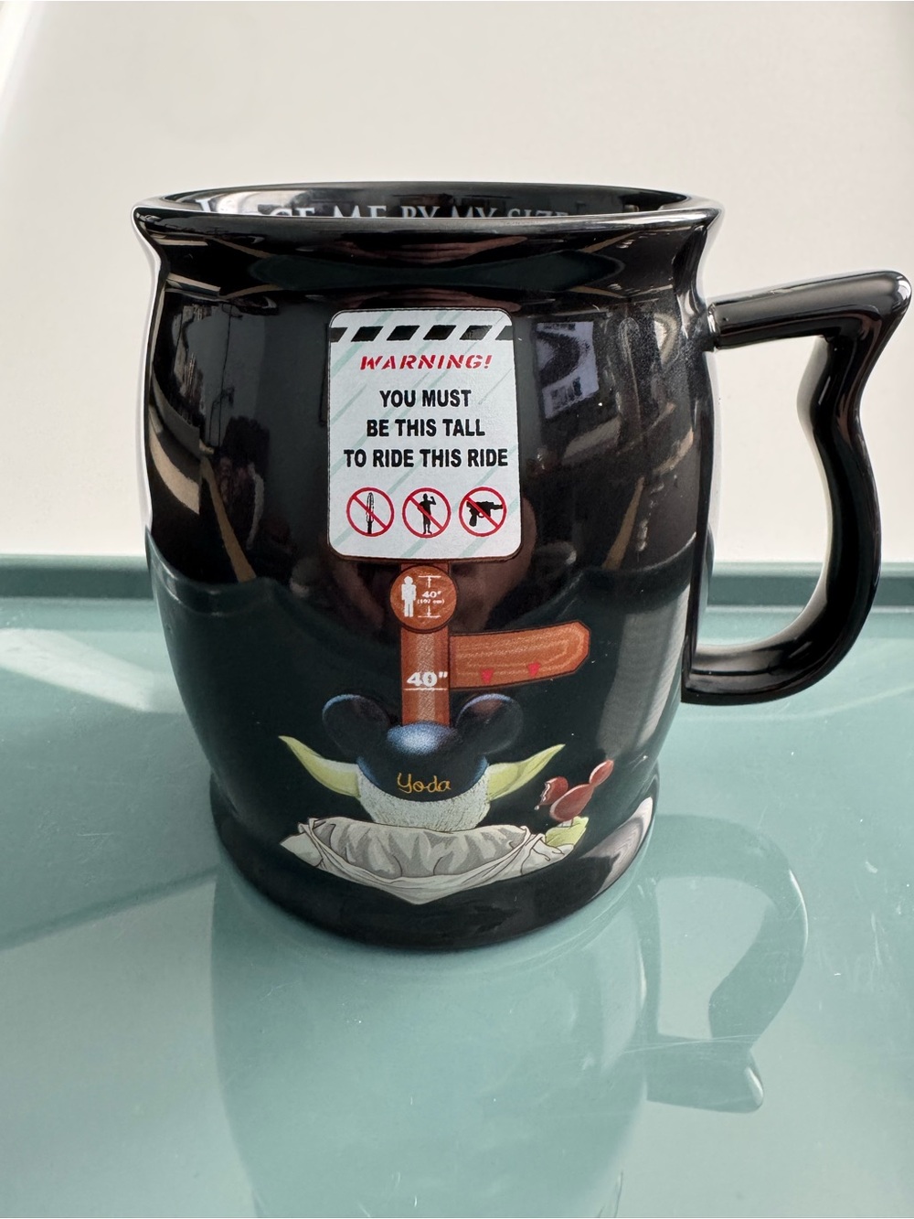 Star Wars Disney Parks Black Yoda “Judge me by my size do you?” mug NWOT